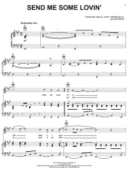 page one of Send Me Some Lovin' (Piano, Vocal & Guitar Chords (Right-Hand Melody))
