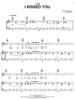 page one of ('Til) I Kissed You (Piano, Vocal & Guitar Chords (Right-Hand Melody))