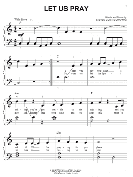 page one of Let Us Pray (Big Note Piano)
