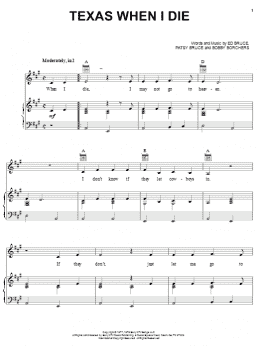 page one of Texas When I Die (Piano, Vocal & Guitar Chords (Right-Hand Melody))