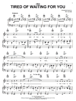 page one of (So) Tired Of Waiting For You (Piano, Vocal & Guitar Chords (Right-Hand Melody))