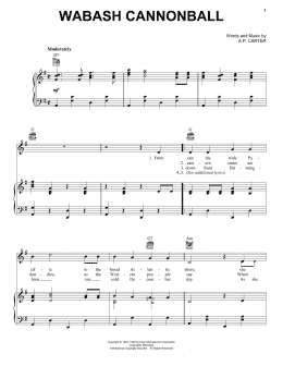 page one of Wabash Cannonball (Piano, Vocal & Guitar Chords (Right-Hand Melody))