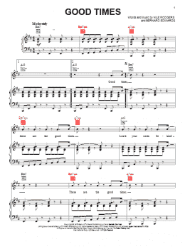 page one of Good Times (Piano, Vocal & Guitar Chords (Right-Hand Melody))