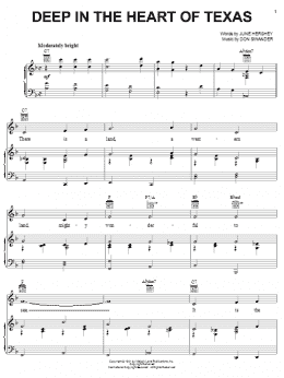 page one of Deep In The Heart Of Texas (Piano, Vocal & Guitar Chords (Right-Hand Melody))