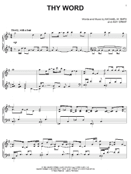 page one of Thy Word (Piano Solo)
