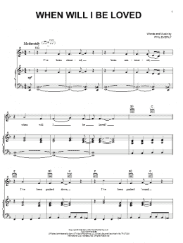 page one of When Will I Be Loved (Piano, Vocal & Guitar Chords (Right-Hand Melody))