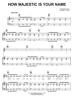 page one of How Majestic Is Your Name (Piano, Vocal & Guitar Chords (Right-Hand Melody))