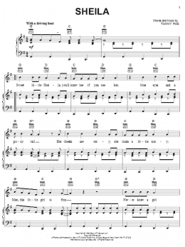 page one of Sheila (Piano, Vocal & Guitar Chords (Right-Hand Melody))