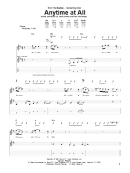 page one of Anytime At All (Guitar Tab)