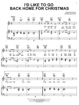 page one of I'd Like To Go Back Home For Christmas (Piano, Vocal & Guitar Chords (Right-Hand Melody))