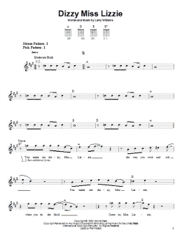 page one of Dizzy Miss Lizzie (Easy Guitar)