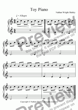 page one of Toy Piano