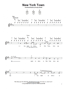 page one of New York Town (Easy Guitar)
