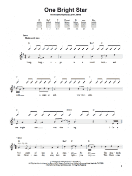 page one of One Bright Star (Easy Guitar)