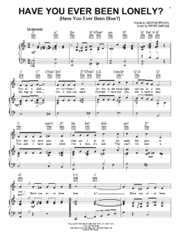 page one of Have You Ever Been Lonely? (Have You Ever Been Blue?) (Piano, Vocal & Guitar Chords (Right-Hand Melody))