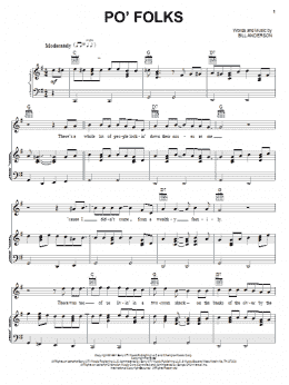 page one of Po' Folks (Piano, Vocal & Guitar Chords (Right-Hand Melody))