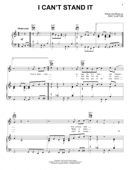 page one of I Can't Stand It (Piano, Vocal & Guitar Chords (Right-Hand Melody))