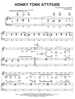 page one of Honky Tonk Attitude (Piano, Vocal & Guitar Chords (Right-Hand Melody))