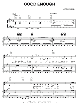 page one of Good Enough (Piano, Vocal & Guitar Chords (Right-Hand Melody))