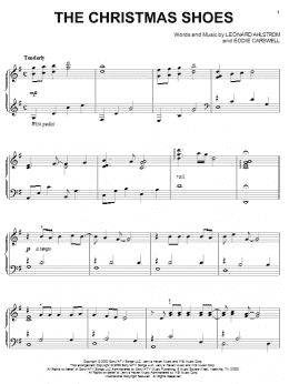 page one of The Christmas Shoes (Piano Solo)