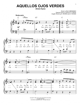page one of Aquellos Ojos Verdes (Green Eyes) (Easy Piano)