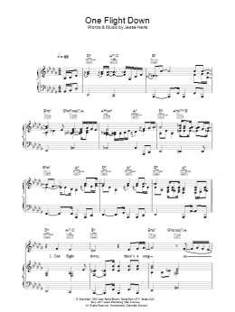 page one of One Flight Down (Piano, Vocal & Guitar Chords)