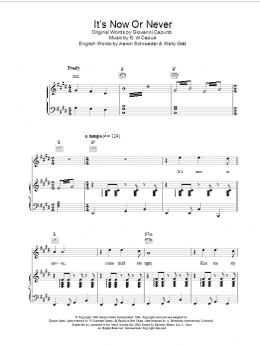 page one of It's Now Or Never (Piano, Vocal & Guitar Chords)
