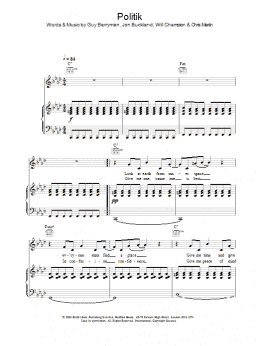 page one of Politik (Piano, Vocal & Guitar Chords)