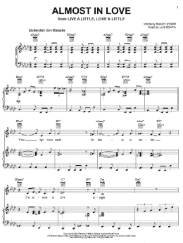 page one of Almost In Love (Piano, Vocal & Guitar Chords (Right-Hand Melody))