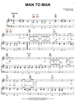 page one of Man To Man (Piano, Vocal & Guitar Chords (Right-Hand Melody))