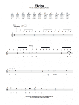 page one of Elvira (Easy Guitar)