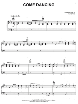 page one of Come Dancing (Piano, Vocal & Guitar Chords (Right-Hand Melody))