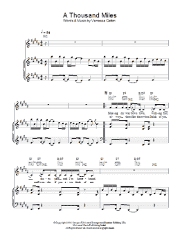 page one of A Thousand Miles (Piano, Vocal & Guitar Chords)