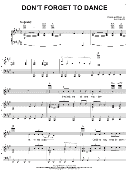 page one of Don't Forget To Dance (Piano, Vocal & Guitar Chords (Right-Hand Melody))