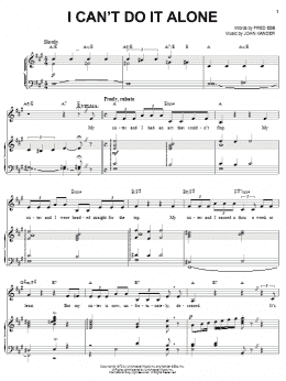 page one of I Can't Do It Alone (Piano & Vocal)