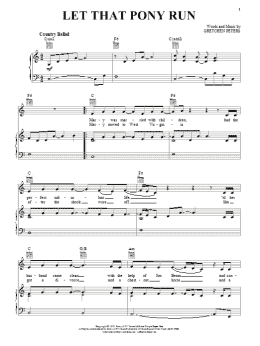 page one of Let That Pony Run (Piano, Vocal & Guitar Chords (Right-Hand Melody))