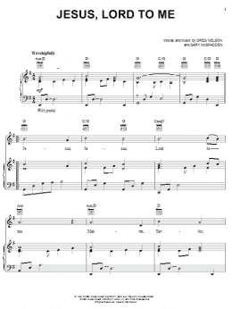 page one of Jesus, Lord To Me (Piano, Vocal & Guitar Chords (Right-Hand Melody))