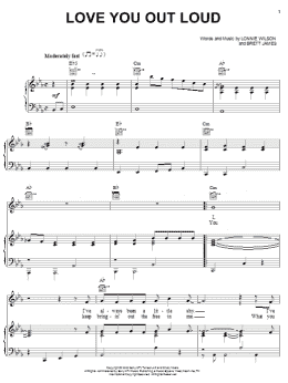 page one of Love You Out Loud (Piano, Vocal & Guitar Chords (Right-Hand Melody))