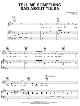 page one of Tell Me Something Bad About Tulsa (Piano, Vocal & Guitar Chords (Right-Hand Melody))