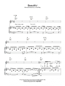 page one of Beautiful (Piano, Vocal & Guitar Chords)