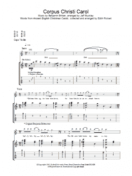 page one of Corpus Christi Carol (Guitar Tab)