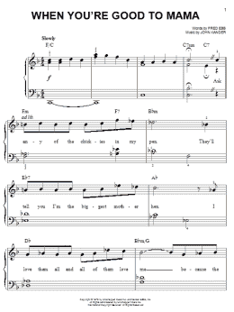 page one of When You're Good To Mama (Easy Piano)
