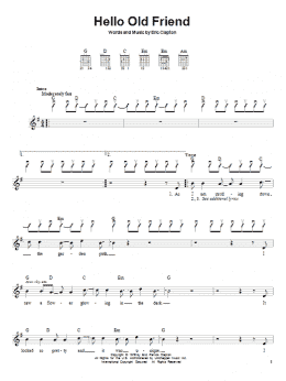 page one of Hello Old Friend (Easy Guitar)