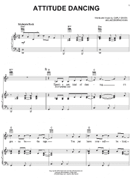 page one of Attitude Dancing (Piano, Vocal & Guitar Chords (Right-Hand Melody))
