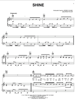 page one of Shine (Piano, Vocal & Guitar Chords (Right-Hand Melody))