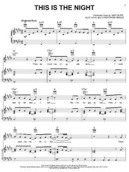 page one of This Is The Night (Piano, Vocal & Guitar Chords (Right-Hand Melody))
