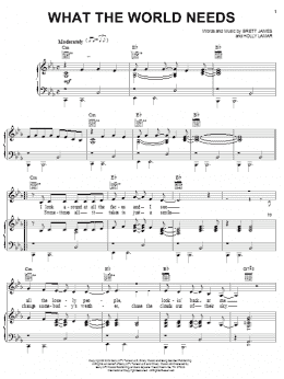 page one of What The World Needs (Piano, Vocal & Guitar Chords (Right-Hand Melody))