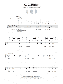 page one of C.C. Rider (Easy Guitar)