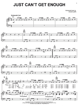 page one of Just Can't Get Enough (Piano, Vocal & Guitar Chords (Right-Hand Melody))