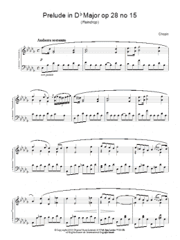 page one of Prelude In Db Major, Op. 28, No. 15 (Piano Solo)